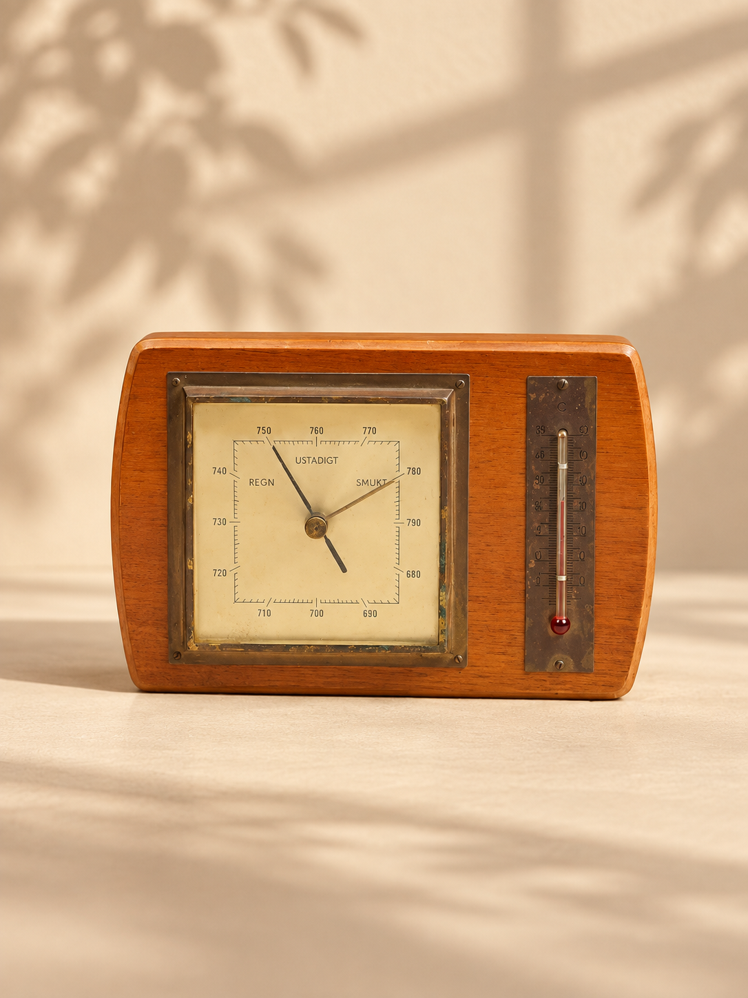 Thermometer wood بارومتر