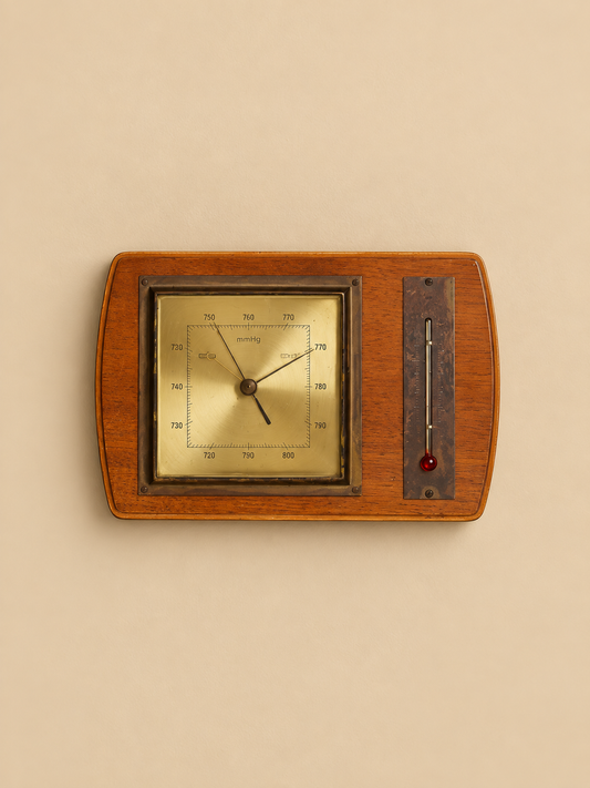 Thermometer wood بارومتر