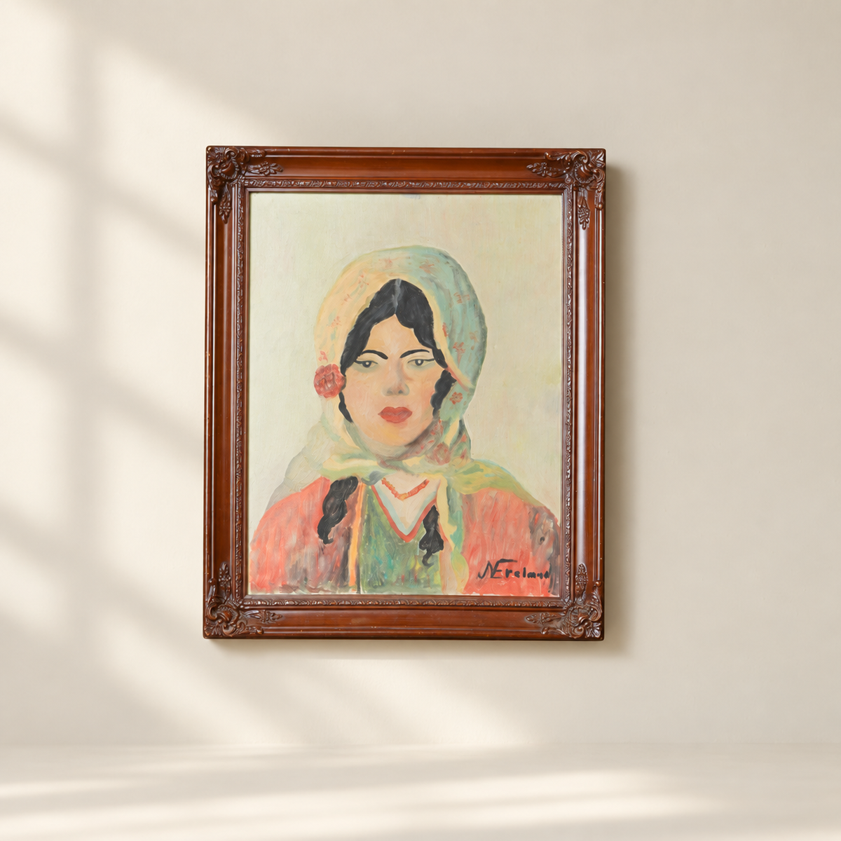 لوحة زيتيه رسم يدوي موقعة