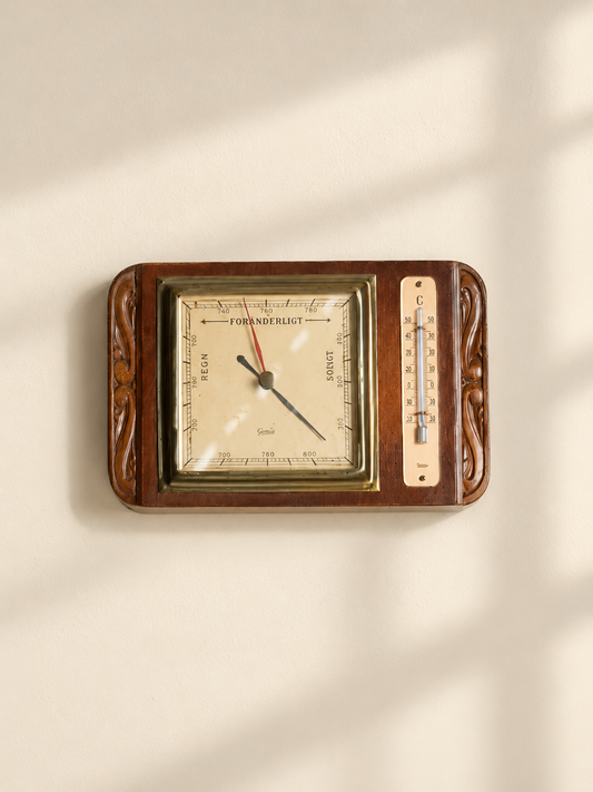 Thermometer wood بارومتر